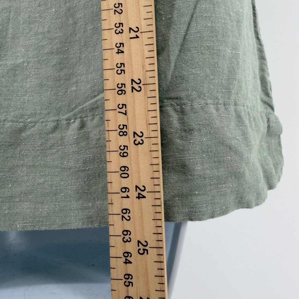 Talbots Linen Cotton Blend Sleeveless Top Sage Green Boho Crochet Trim Small - Picture 7 of 7